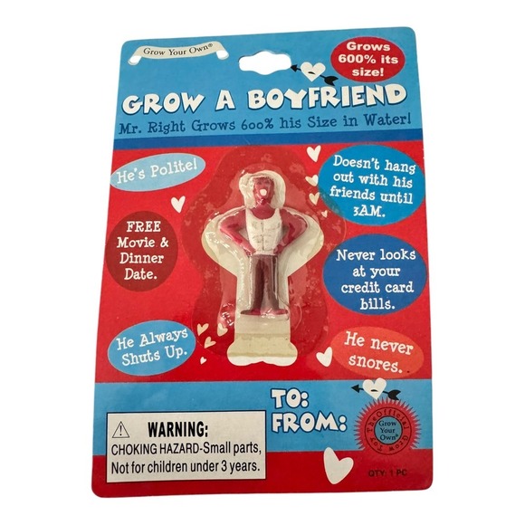 Grow Your Own Boyfriend‎ Gag Gift Novelty Toy Just Add Water Fun Present - Picture 1 of 1